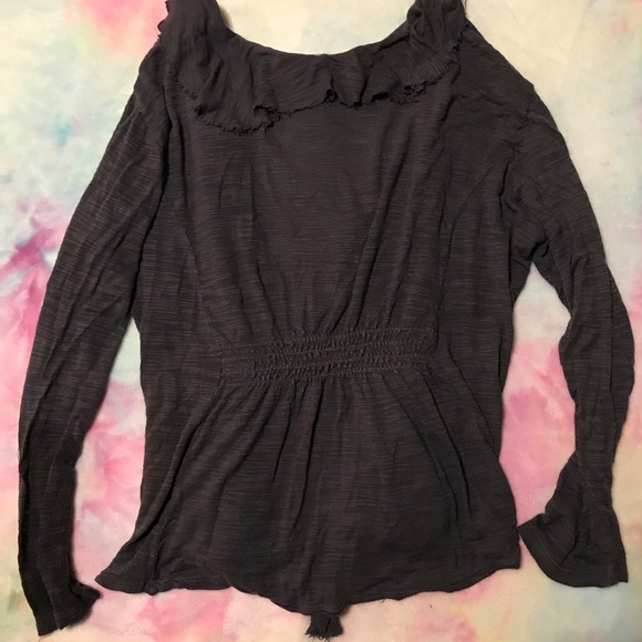 Dress Barn Gray cardigan cover with fringe/frail along the trim 🌝 - Picture 3 of 4